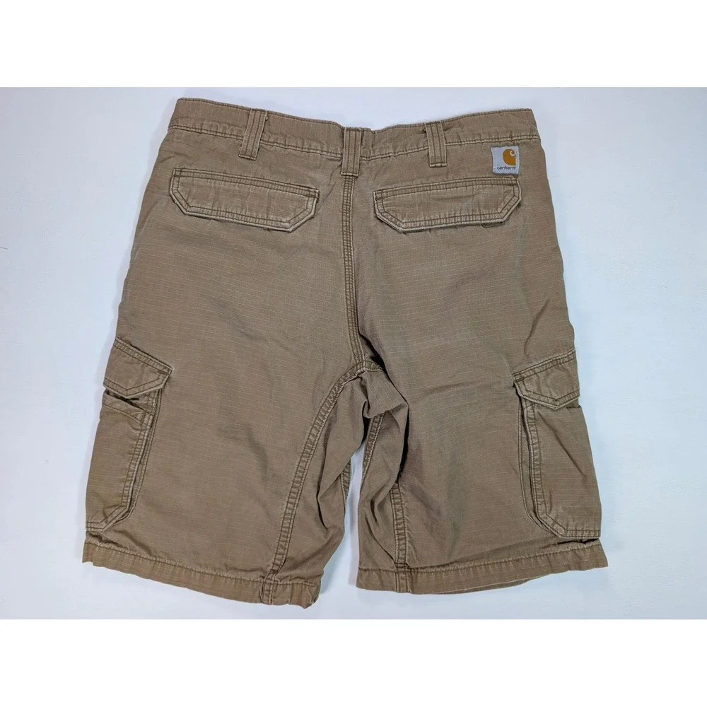 Carhartt Force Relaxed Fit Cargo Shorts Mens 34 Brown Ripstop Work Utility 9.5in